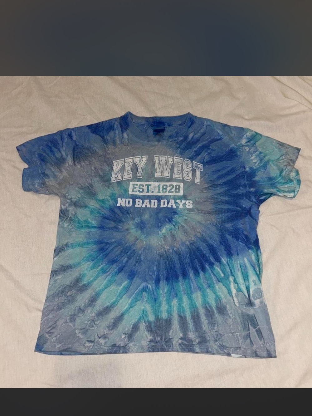 Key West 'No Bad Days' Tie-Dye Short Sleeve Tee - Blue